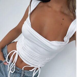 KEEP IT CLASSY CROP in WHITE, WHITE FOX BOUTIQUE, Size small